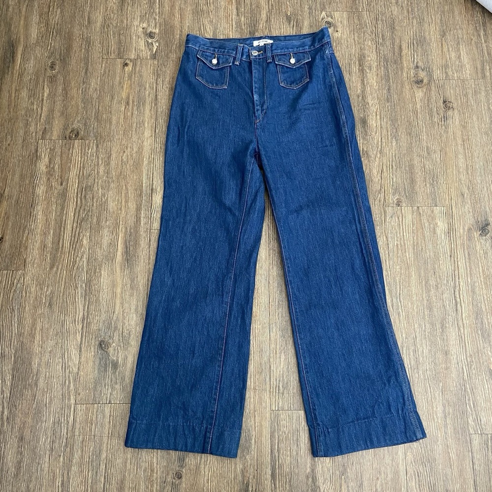 Re/Done Originals Women's 70s Pocket Flare Wide Leg Jeans Size 30x29 - Picture 2 of 10